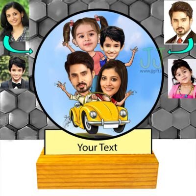 Family caricature at picnic 3