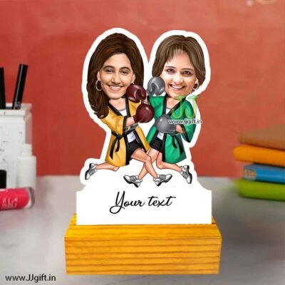 Fighting girls caricature