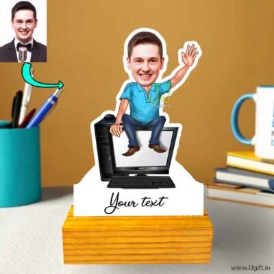 computer kida caricature