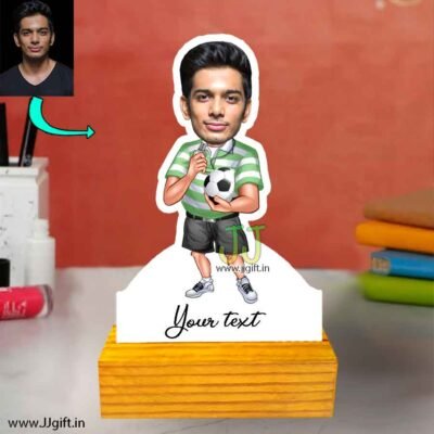 Footballer coach caricature