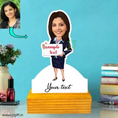 Message give lady caricature