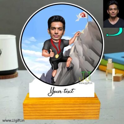 Mountain climber caricature