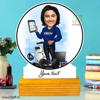 Techy girl caricature