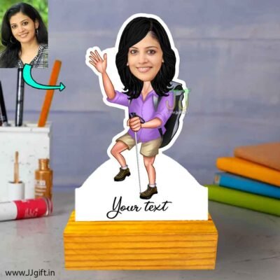 Travel lady caricature 2