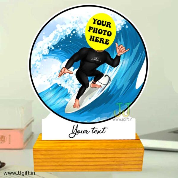 Surf riding caricature