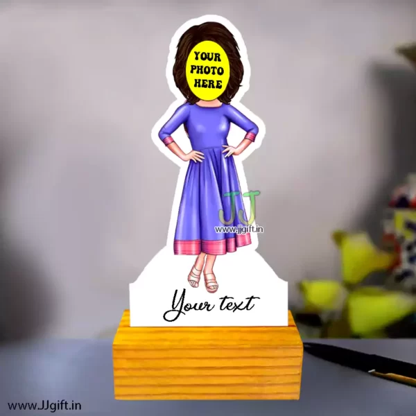 Girl in dress caricature 2