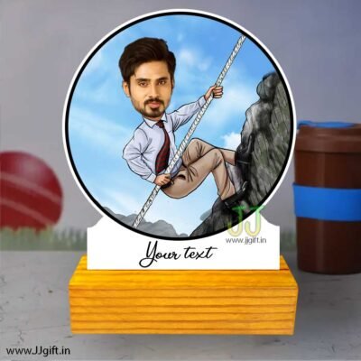 Mountain climber caricature