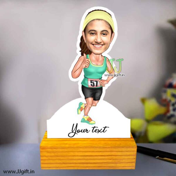Runner lady caricature