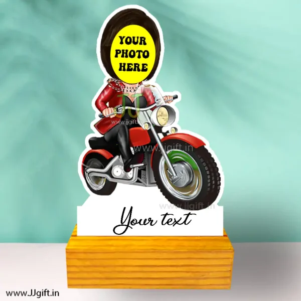 Personalized Girl on motorcycle caricature