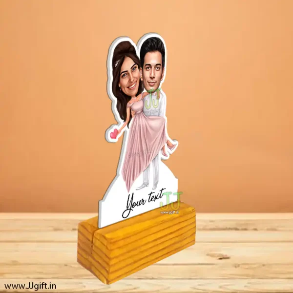Man carrying women couple caricature 2