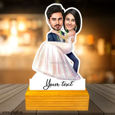 Man carrying women couple caricature