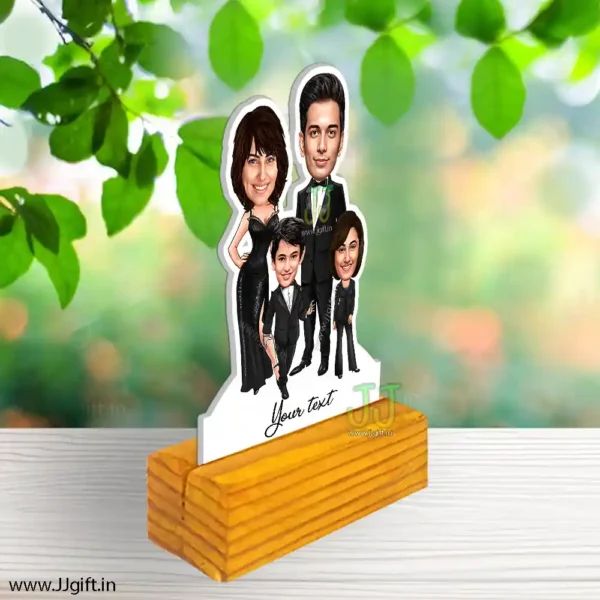 family caricature with girl and boy buy online