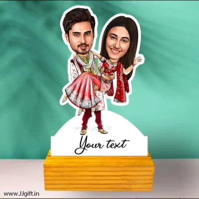 Couple in wedding costume caricature