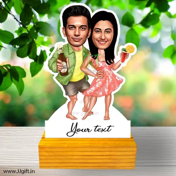 Couple on vacation caricature 2