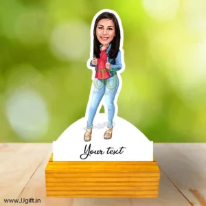 Girl in jeans & top caricature