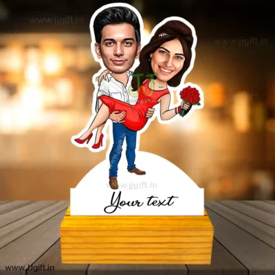 Man carrying women caricature 3