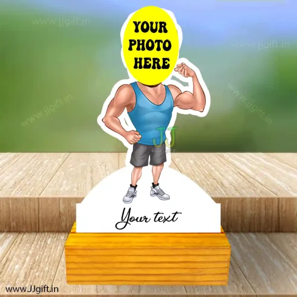 personalized body builder caricature