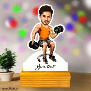 Personalized body builder caricature