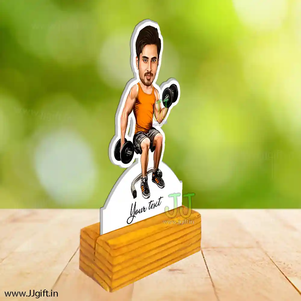 caricature for gym person