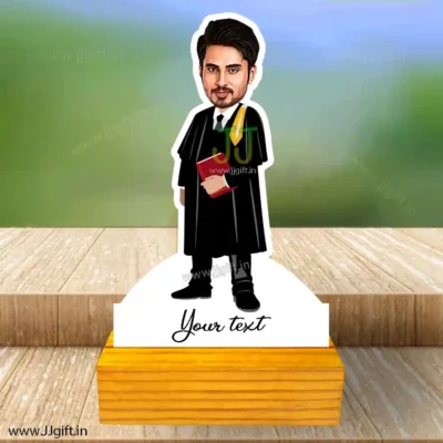 Personalized man lawyer caricature