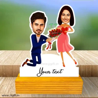 Personalized flower giving caricature