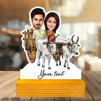 Ride on bullock cart caricature