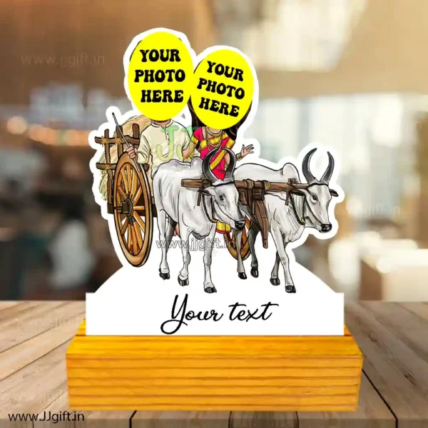 personalized ride on bullock cart caricature