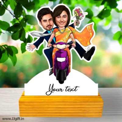 Ride on scooter caricature 2