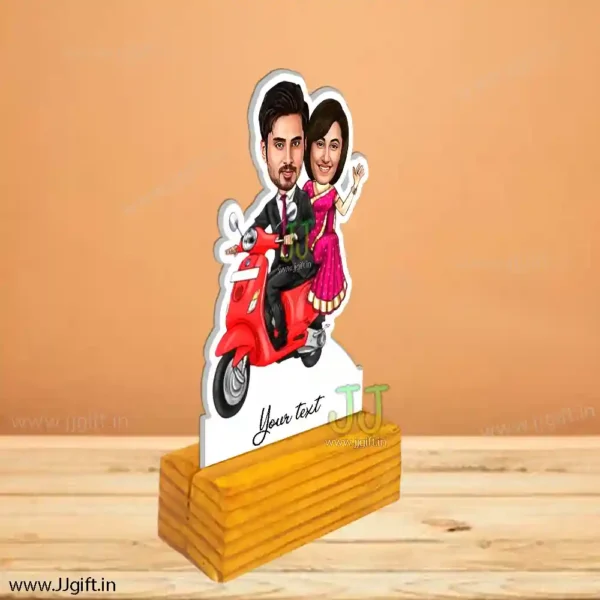 Ride on scooter caricature