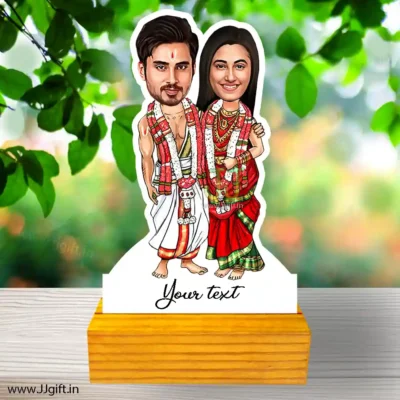 South Indian couple caricature 1