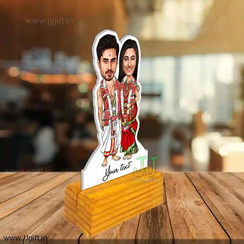 Customize south Indian couple caricature buy online