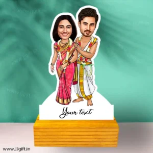 South Indian couple caricature 2