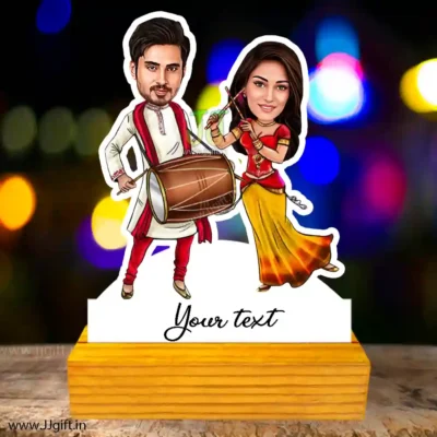 Wear traditional cloth couple caricature