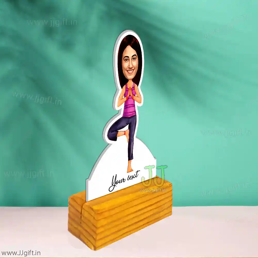 caricature gift for yoga lady