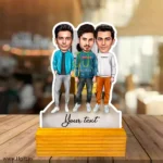 3 male friends caricature gift