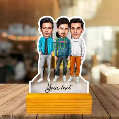 3 male friends caricature gift