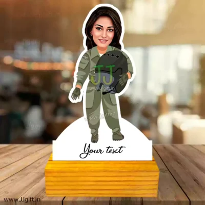 Air force pilot lady caricature