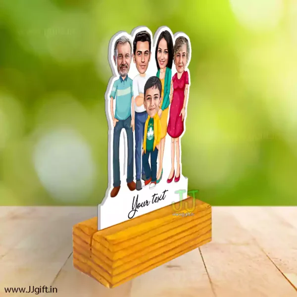 Full family with 1 son caricature - Image 2