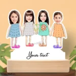 Caricature Gift for 4 female friends in childish and funny look