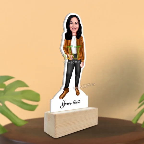 Girl in Jeans and jacket caricature - Image 2
