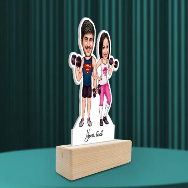 Gym lover couple caricature gift - Image 2