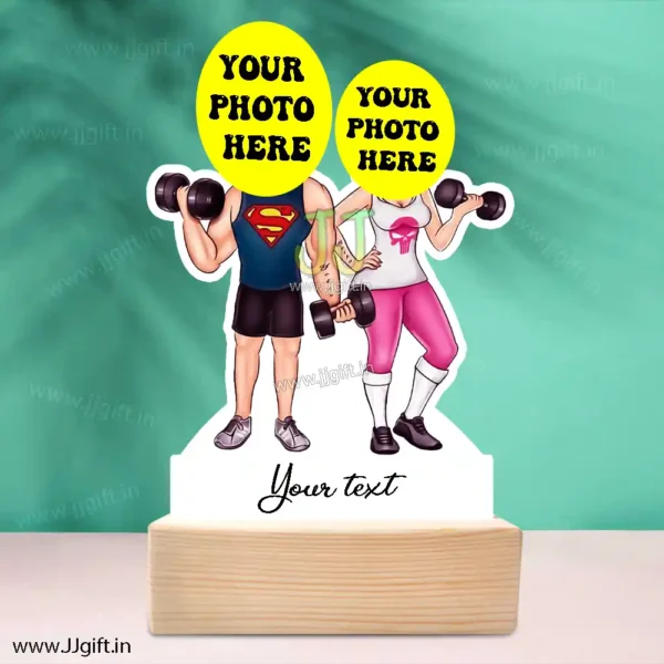 Gym lover couple caricature gift - Image 3