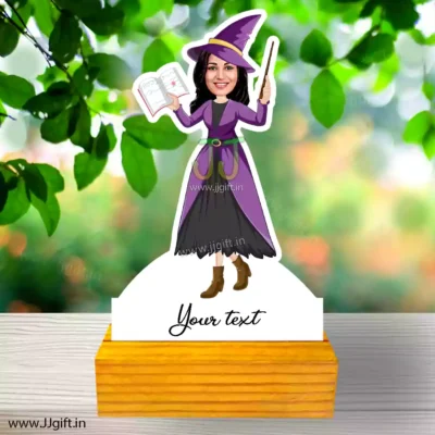 Magical teacher caricature