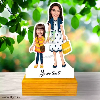 Mom and daughter caricature gift