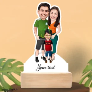 Mom dad and son caricature gift