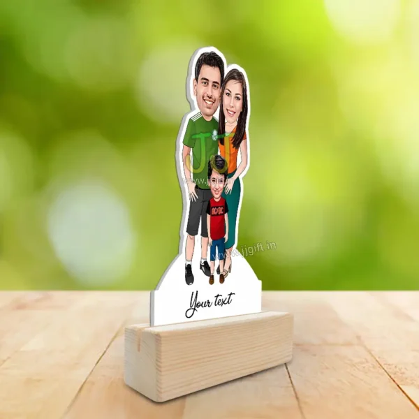 Mom dad and son caricature gift - Image 2