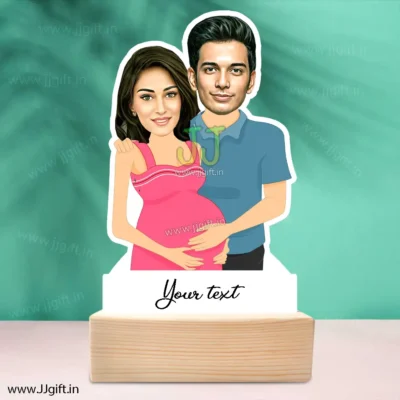 Pregnancy reveal caricature gift