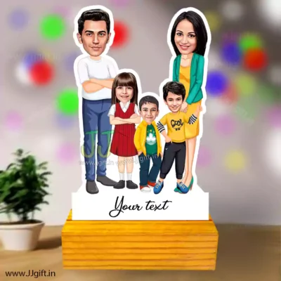 caricature gift for family of 5