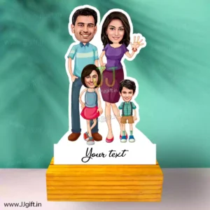 family caricature of 4