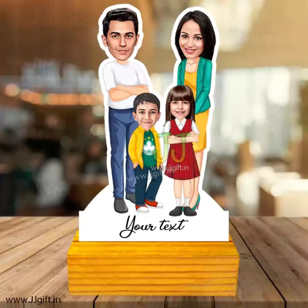 caricature gift for family of 4